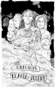 "The Original League of Justice" by Janine Macbeth, the winner of the Akonadi Foundation's 2012 Racial Justice Poster Contest