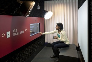 object_stories_recording_boothartsfwd_innovation_story A user-friendly touchscreen inside the Object Stories booth guides participants through the recording process.