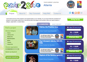power2give A view of the power2give website.