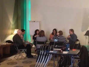 One of the 4 rotating discussion groups with guests
