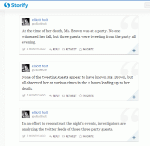 Excerpts from Elliott Holt's Twitter mystery story on Storify
