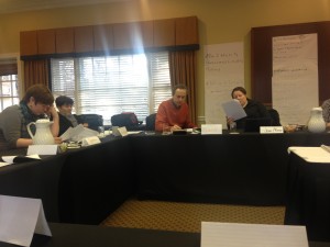 Members of the Geva Theatre Center innovation team working on their new approach.