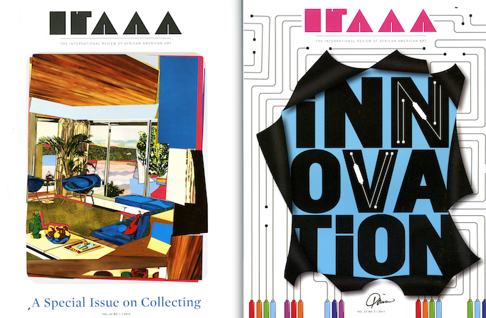 Covers of Hampton University Museum's International Review of African American Art (IRAAA) print journal.