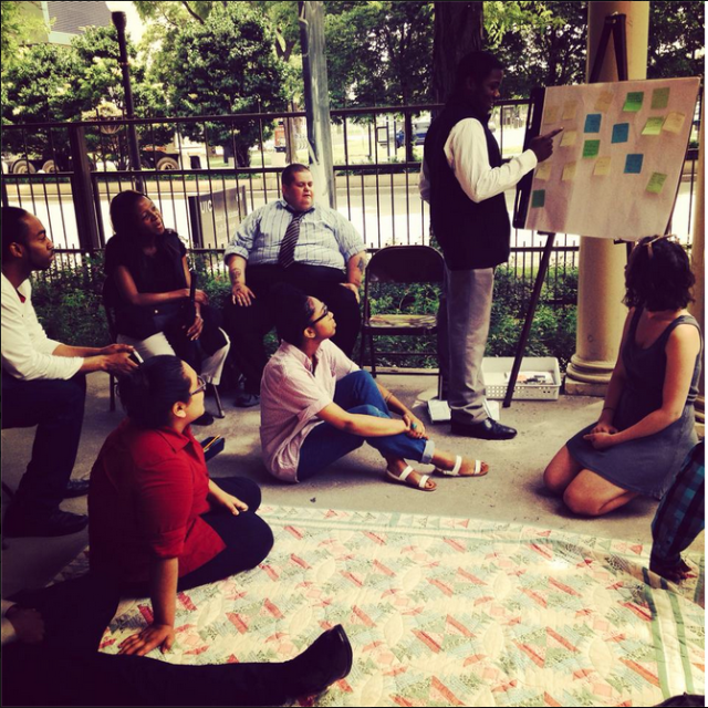 Hull-House Museum offered public dialogues about immigration on their front porch during the summer.